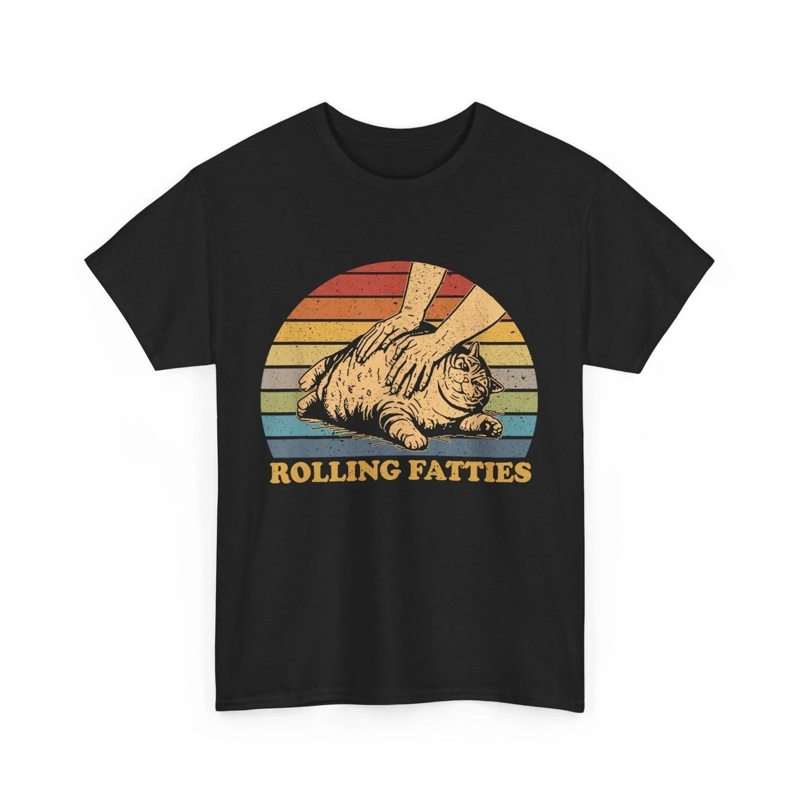 Gildan Tee Cat Rolling Fatties Funny. T-Shirt S разноцветный
