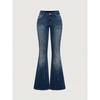 RogueWave Jeans Pantaloni a Zampa Donna Vintage Boot Cut Ricamo Tasche Strass Lavati Donna Jeans Strappati Pantaloni Streetwear