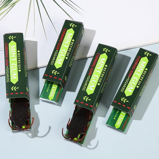 Yousheng 12 Stück Streich Kaugummi Set Falsche Kakerlake Pop-Up Gag Spielzeug für Aprilscherz Realistischer Praktischer Witz Partyzubehör