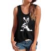 Casual Crew Neck Top Printed Loose Sleeveless Fashion T-Shirts Women’s