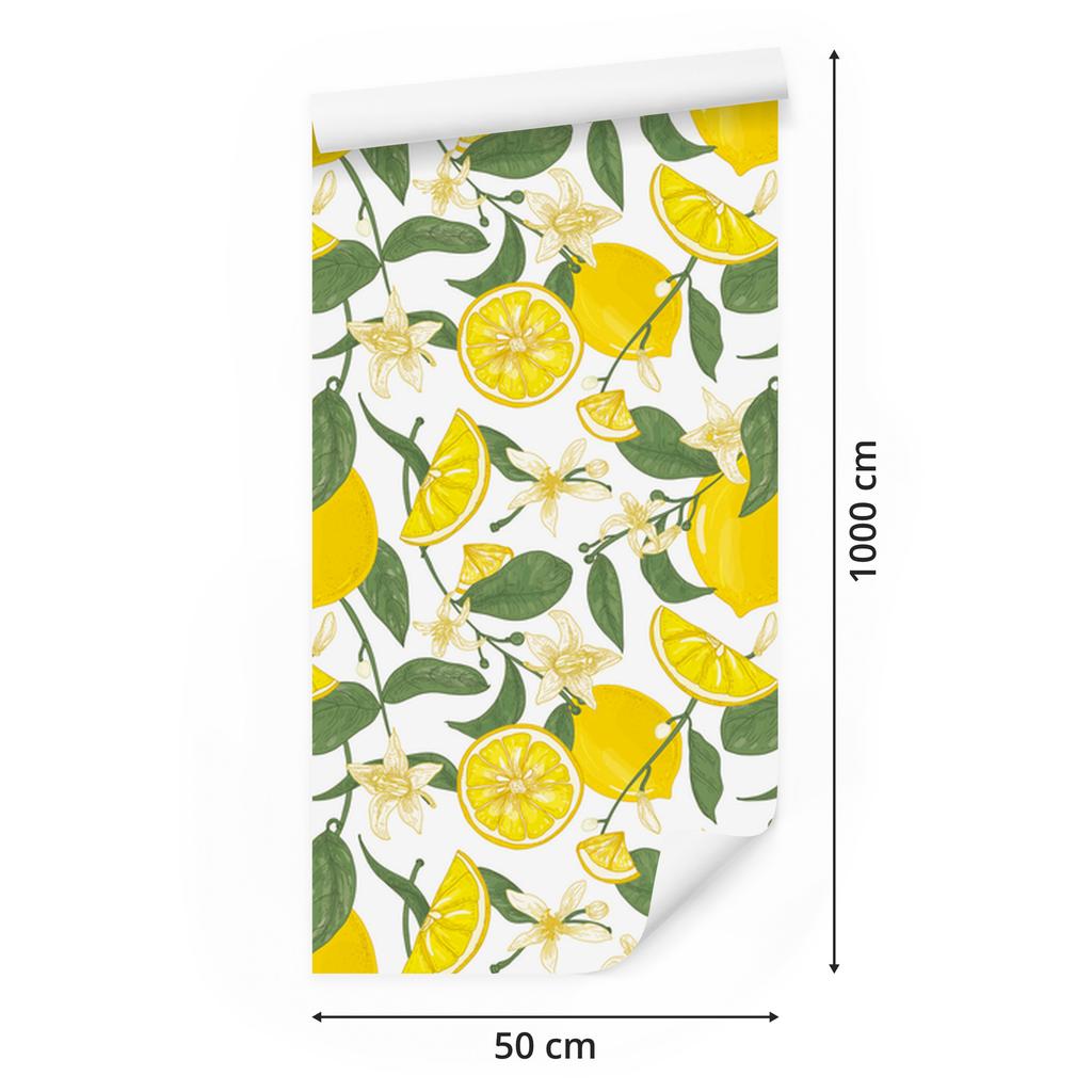 Juicy Lemons Wallpaper for Living Room and Bedroom 50x1000
