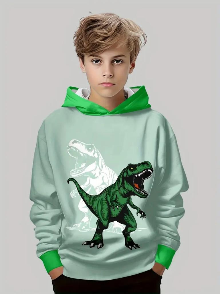 Boys' Hoodies Dinosaur 3d Print Autumn Long Sleeve Tops Pullover Baby Boy Clothes Sweatshirt Outdoor Causal Children's Clothing
