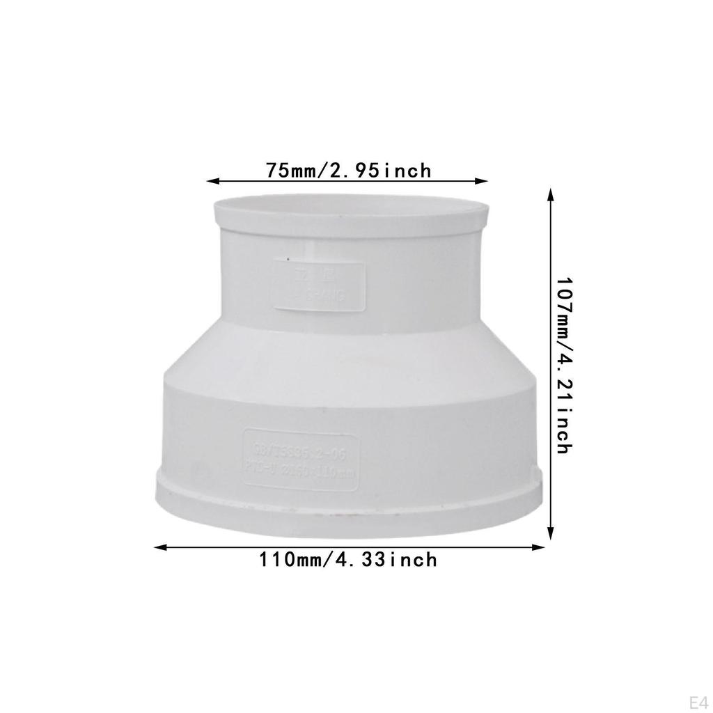 Air Duct Adapter Reducer Airflows Tube Increaser Adapter,Pipe Connector for Bathroom,Easy To
