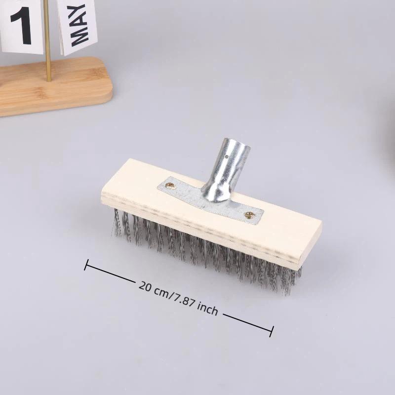 Multipurpose Steel Wire Deck Brush Head 20Cm 30Cm 50Cm Heavy Duty Metallic Wire Brush For Patios Grime And Garage Floor