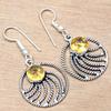 Citrine Quartz Gemstone Handmade Gift For Her Silver Jewelry Earrings 1.5''