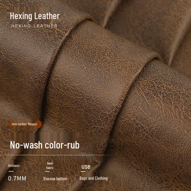 

Washable Color-Rubbing PU Leather with Cotton Backing for Bags, Clothing, Belts, Jackets, Home Furnishings, and Packaging (0.7mm) 28