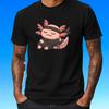 Men's T-Shirt Lazy Ninja Axolotl Motif Cotton Size S To 5XL