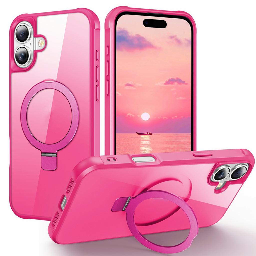 For iPhone 17 Case Compatible with MagSafe Ring Holder Kickstand TPU + PC Phone Cover