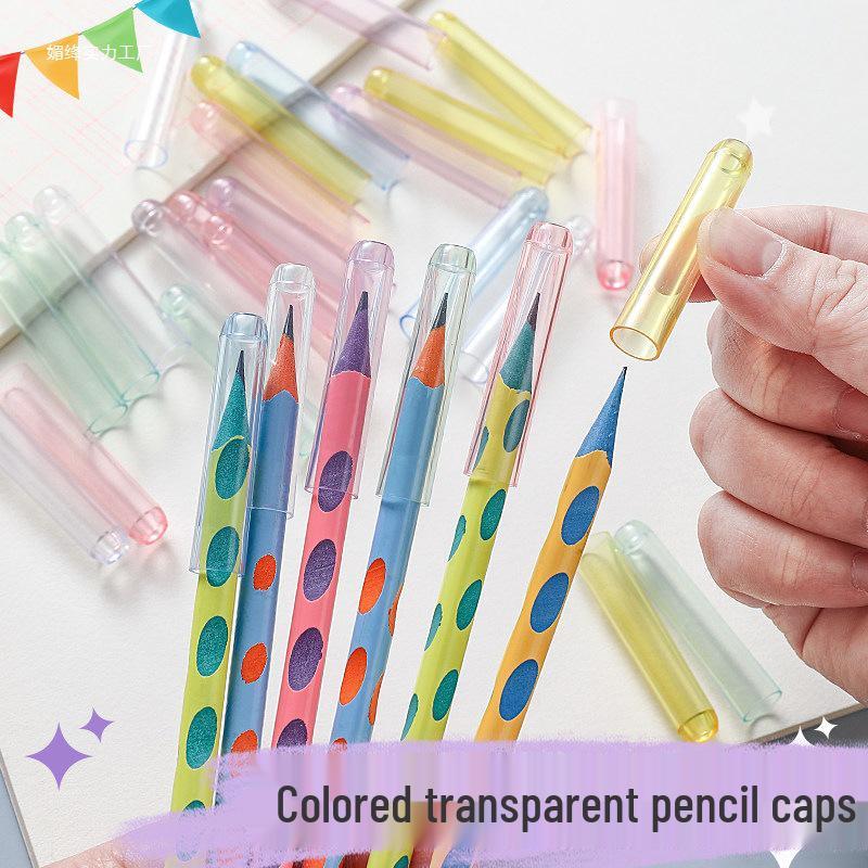Transparent Pencil Cap for Kids - Grip Aid & Protective Cover