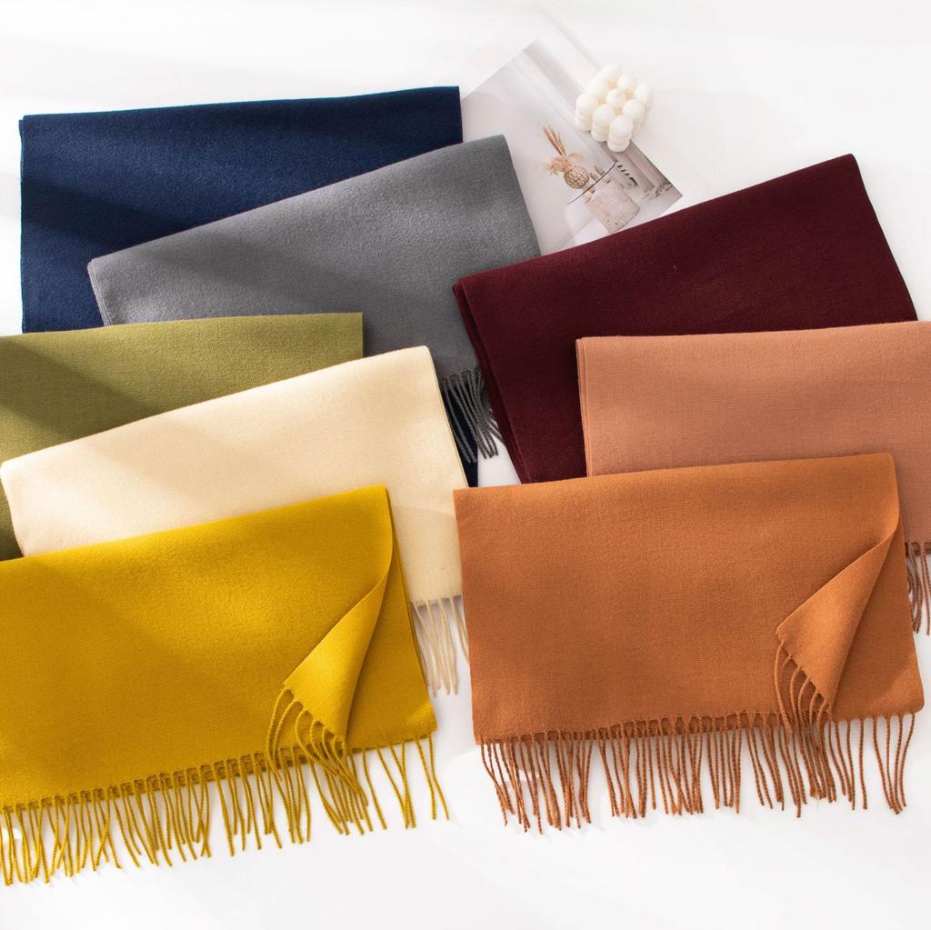 Morandi Color Scarf Shawl Solid Color Cashmere Feel Long Winter Wrap Luxury Soft Fashion Gift Lightweight Women’s Neck Scarf