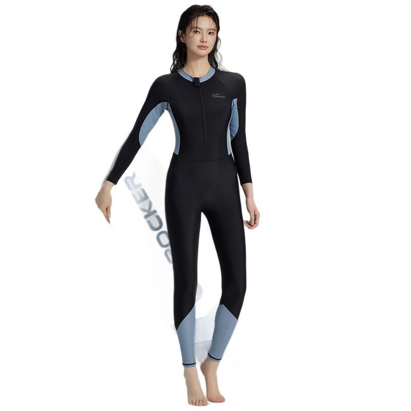 Womens Full-Body Rash Guard Wetsuit Long Sleeve UV Protection Quick-Dry Snorkeling Swimsuit Stretchy Lightweight
