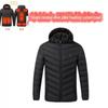 Men's Multi-Zone Hooded Electric Heated Cotton Coat with Long Sleeves