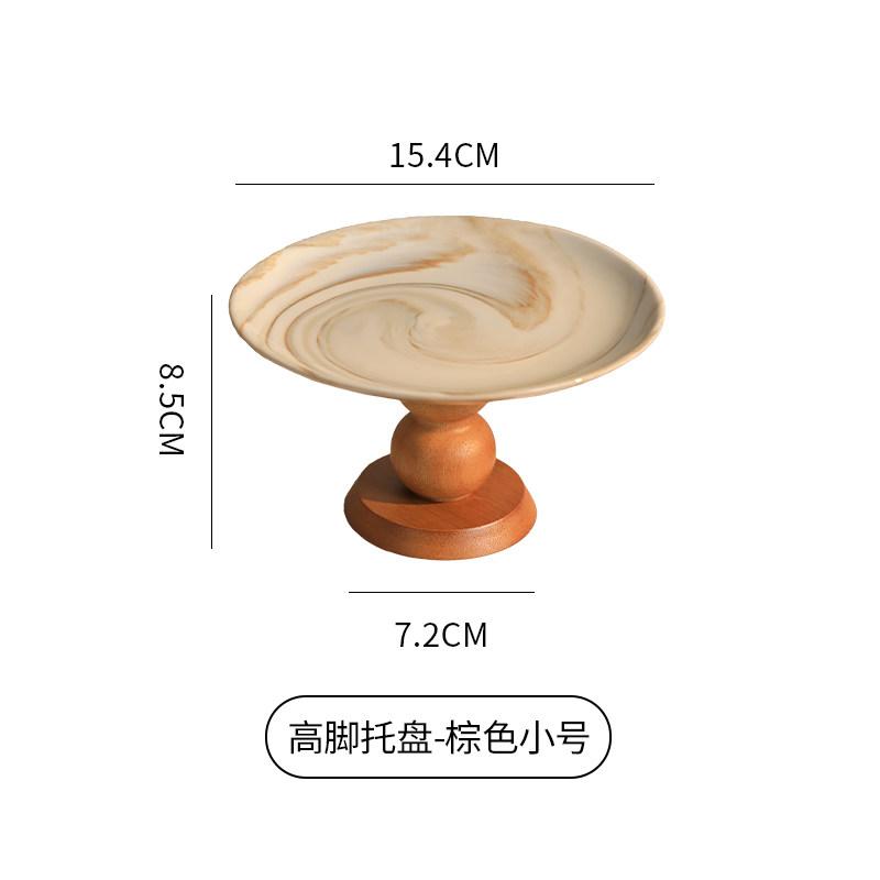 

High Footed Dessert Plate Ceramic Fruit Plate Cake Stand Pastry Plates Jewelry Tray Dim Sum Dish Refreshments Tray Bread Plates