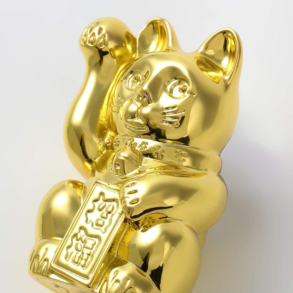 Usaya Original Design In Gold or Heavyweight Maneki-neko (Lucky Cat) Platinum, (Gold)