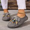 Boho Beaded Fringe Lace-Up Penny Loafers for Women , Tassel Loafers, Ladies Loafers
