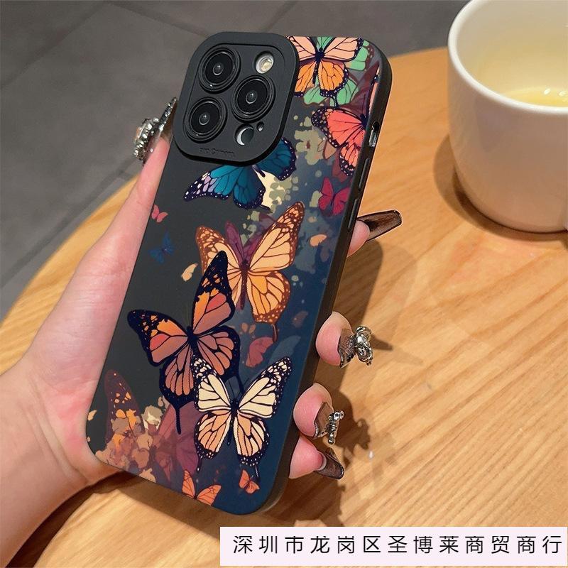 European and American color butterflies are suitable for Apple 17 mobile phone case iPhone16/15/14 all-inclusive anti-drop 13 foreign trade