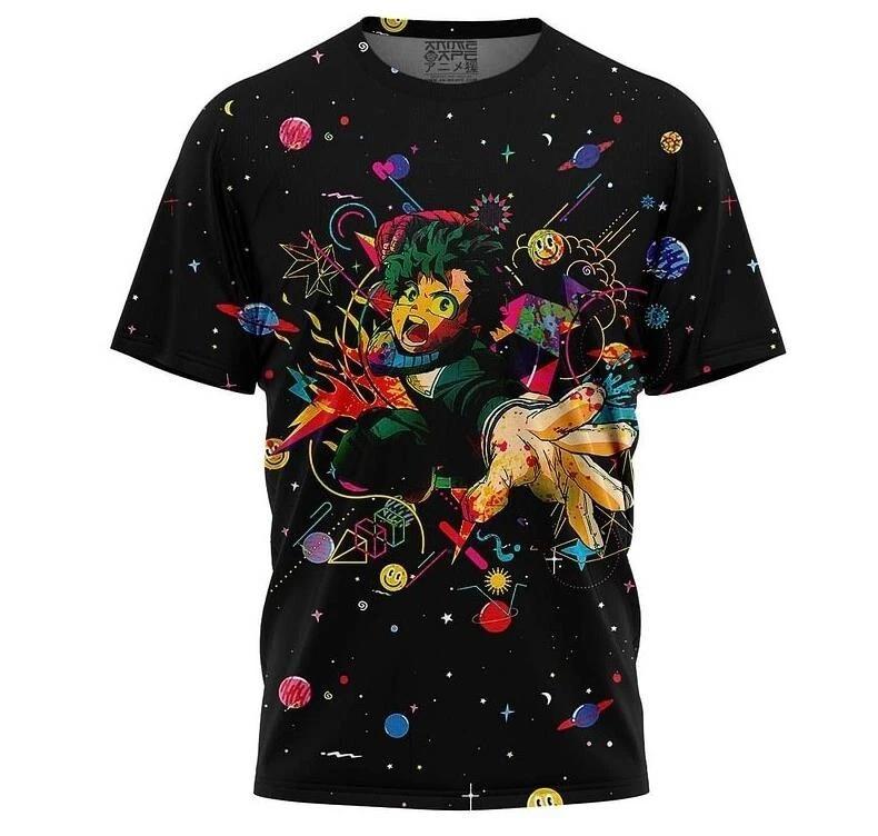 My Hero Academia Anime Manga Casual T-Shirt Tee Sports Short Sleeve Polyester 2XL