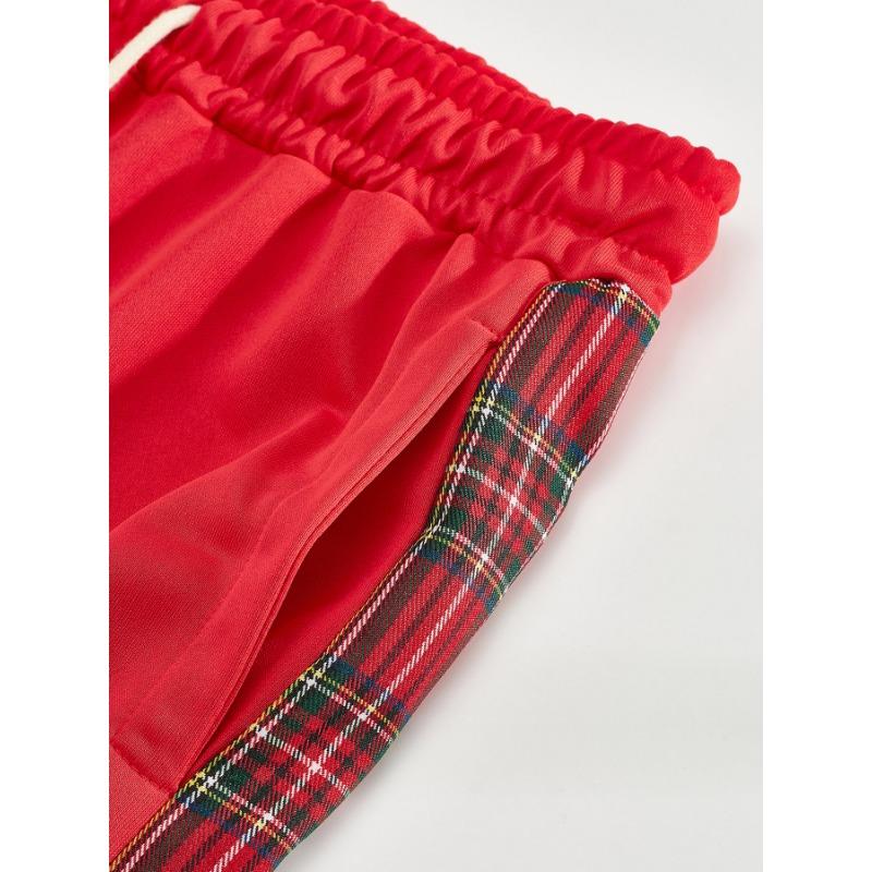 New men's row buckle spelling plaid webbing casual trousers straight trousers outdoor trousers men's new