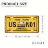 New York Amerika USA N Retro Taxi D Flachdruck Kennzeichenstil Metall Blechschild Ikonische Stadt Themenbezogen Dekorativ Aluminium S
