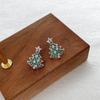 Korean Style Christmas Tree Earrings for Women - New Year Theme, High-End Niche Silver Studs