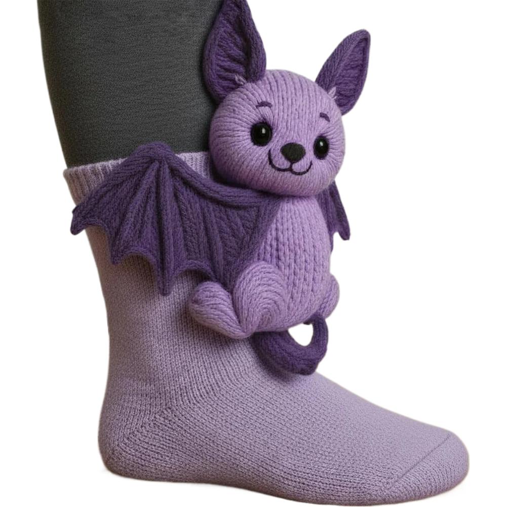 3D Knit Animal Socks Cute Floor Socks Hand Crocheted Double Layer Warm Sock with Cute Rabbit Panda Animals Christmas Gifts