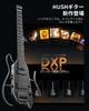 Donner HUSH-X PRO E-Gitarre, Smarte Reisegitarre, Headless, Verschiedene Presets, 7 Ton-Simulationen, Schwarz