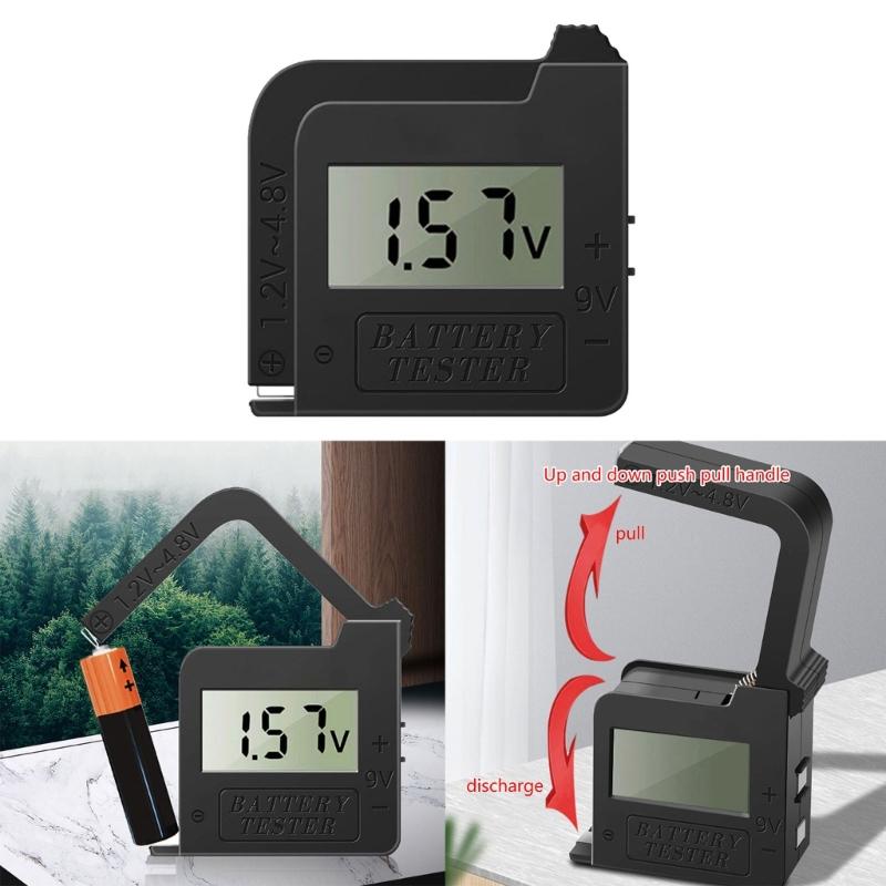 Digitální tester baterií Kontrola baterie Kontrola malého napětí pro 9V / 1,5V baterii
