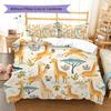 giraffe Pattern Bedding Quilt Set Quilt Cover Pillowcase Home Decoration Birthday Gift (1 * duvet cover + 2 * pillowcase, without core)
