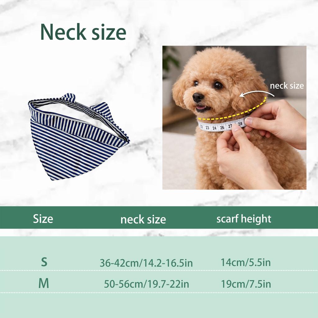 Dog Scarf Striped Simple Comfortable Breathable Adjustable No Neck Tightening Small Sized Dogs Dirt Resistant Neckerchief