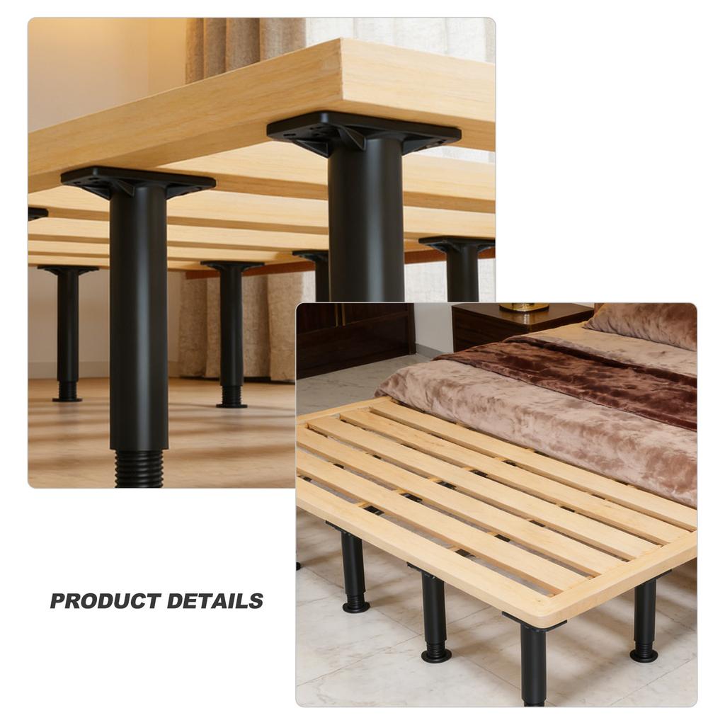 2Pcs Adjustable Bed Frame Center Support Legs Height Replacement Parts Strong Bed Support Legs for Furniture