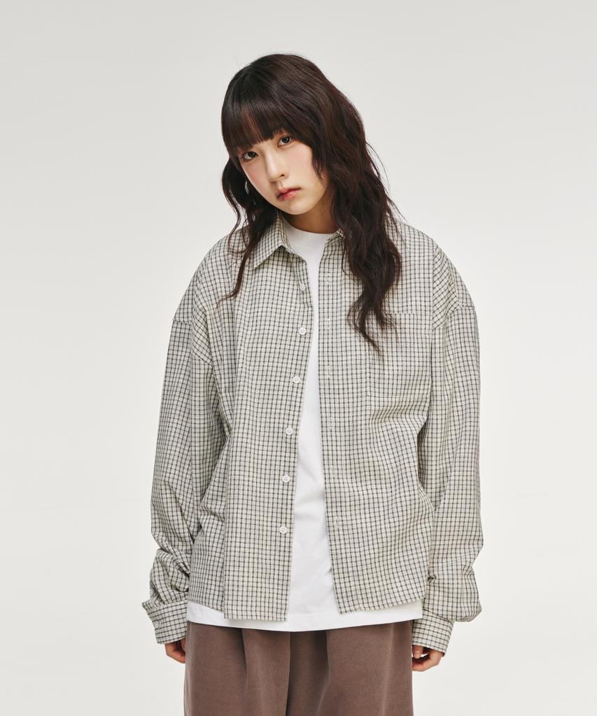 SIGNATURE Crop Check Shirt [White]