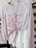 Plus Size Cherry Cat Cotton T-shirt with 3D Butterfly Design