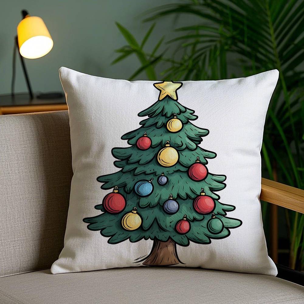 Christmas Tree Pillow Case Anti-dustmite Invisible Zipper Sofa Bed