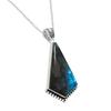 Labradorite Boho Silver Statement Pendant, Sterling Silver Labradorite Pendant