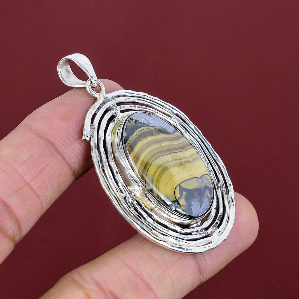 Schalenblende pendant genuine gemstone pendant 925 sterling silver pendant elegant jewelry handmade pendant engagement gifts dainty pendant