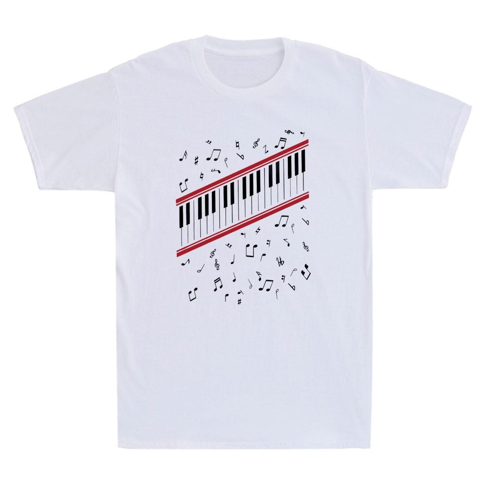 Piano Keys Music Lover Funny Pianist 1980s Dance Costume Vintage Men s T-Shirt S