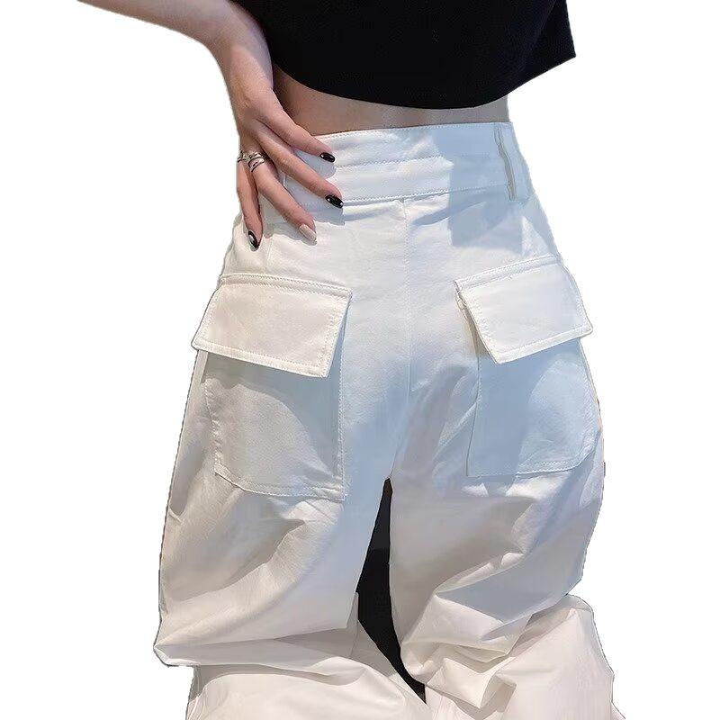 2025 Dámské korejské trendy volné ležérní letní kalhoty se širokými nohavicemi