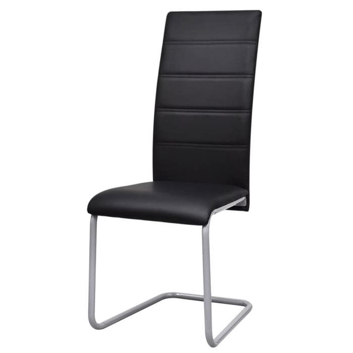 VidaXL 2x Chaise de Salle à Manger Cantilever Noir Chaises à Manger Cuisine 242289