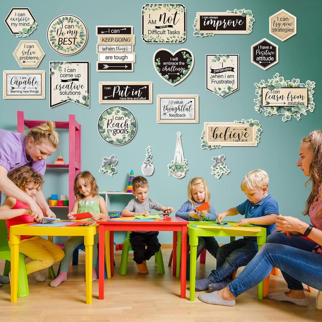 26 Pieces Growth Mindset Posters Bulletin Board Grow Your Mindset Positive Sayings Accents Set for Middle and High School Classroom or Home