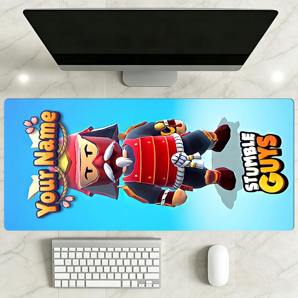 Stumble Guys Personalized Name Mouse Pad Keyboard Mat Study Desk Mat Non-Slip Rubber Base Office and Gaming Desk Decoration