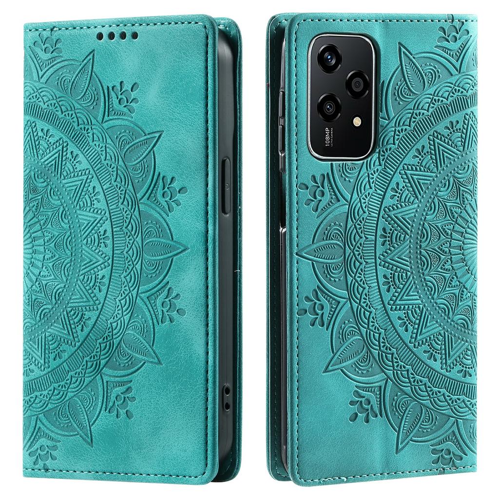 For Honor 200 Lite Case Wallet PU Leather Magnetic Absorption Mandala Floral Phone Cover