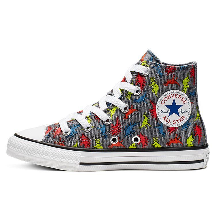 Converse Chuck Taylor All Star Comfortable High Top Kids Canvas Shoes Cartoon Dinosaur Kids Sneakers 666200C