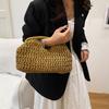 Borsa a Mano Intrecciata a Mezzaluna Borsa Tote in Erba Clutch Casual Borsa a Falce Estate