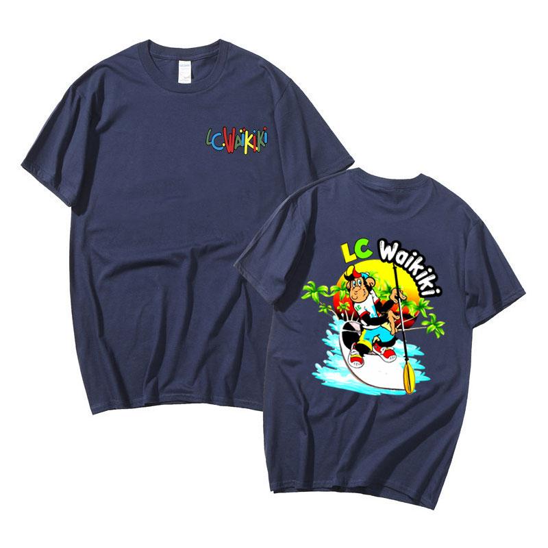 Funny Boating Lc Waikiki Monkey Graphic T-shirt Male Casual Pure Cotton Short Sleeve Men Women Fashion Oversized T Shirts Tops