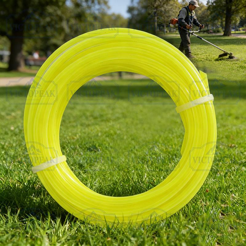 2Pcs Garden Power Tool Accessories Grass Cutter Parts Pentagon Yellow 5m 3.0mm Trimmer Serrated Line Weed Replacement Parts