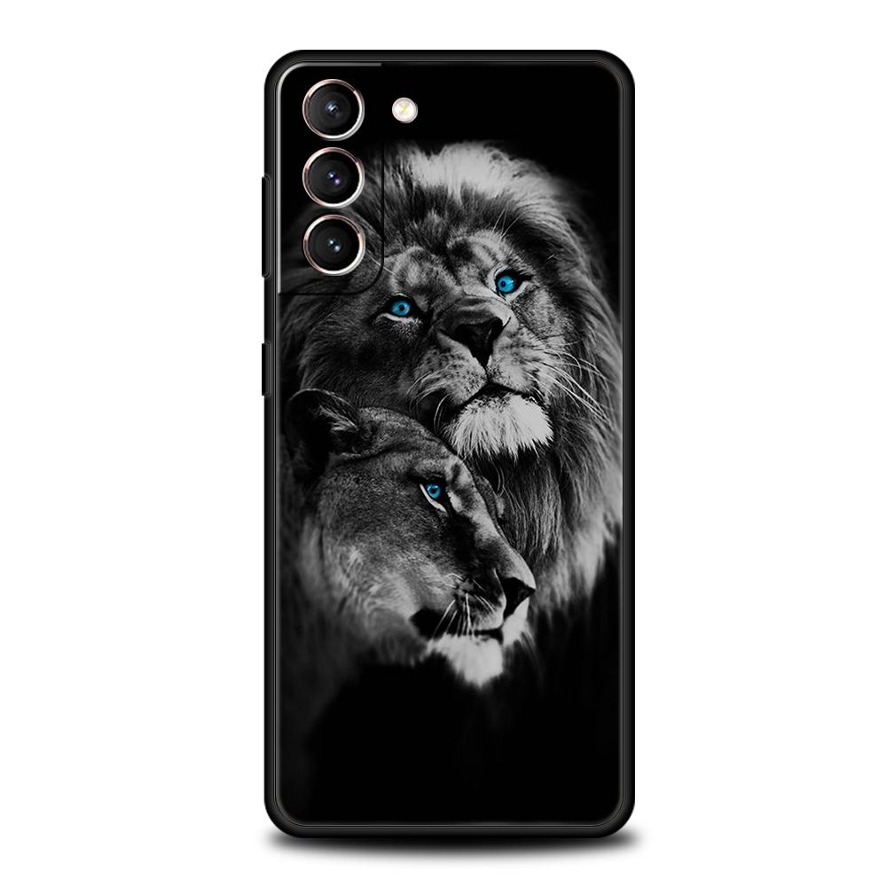 Leeuw Alfa Man Welp Hoesje voor Samsung Galaxy S24 S23 S22 S20 S21 FE Ultra S24 S23 S10 S10E S9 S8 Plus 5G Siliconen Telefoonhoes Tas