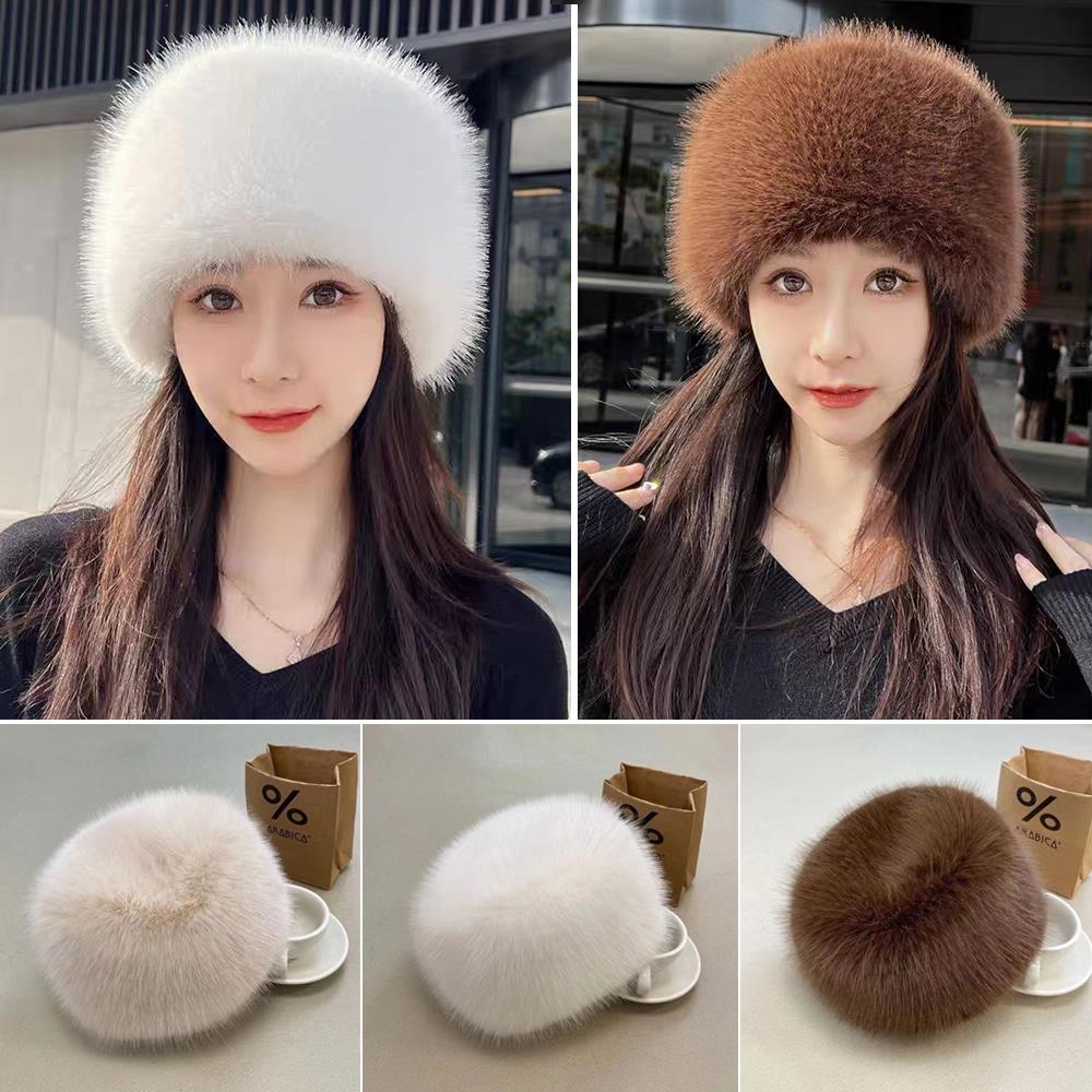 1PC Ohrenschutz Dicke warme Winter Damenmode flauschige Plüsch Hut Schnee Ski Cap Kunstfell