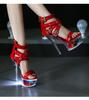 190 Series 14.5 CM Heel 4.5 CM Platform 190-45 Luminous Rivet Zipper Roman Sandals Transparent High Heel 15cm LFD