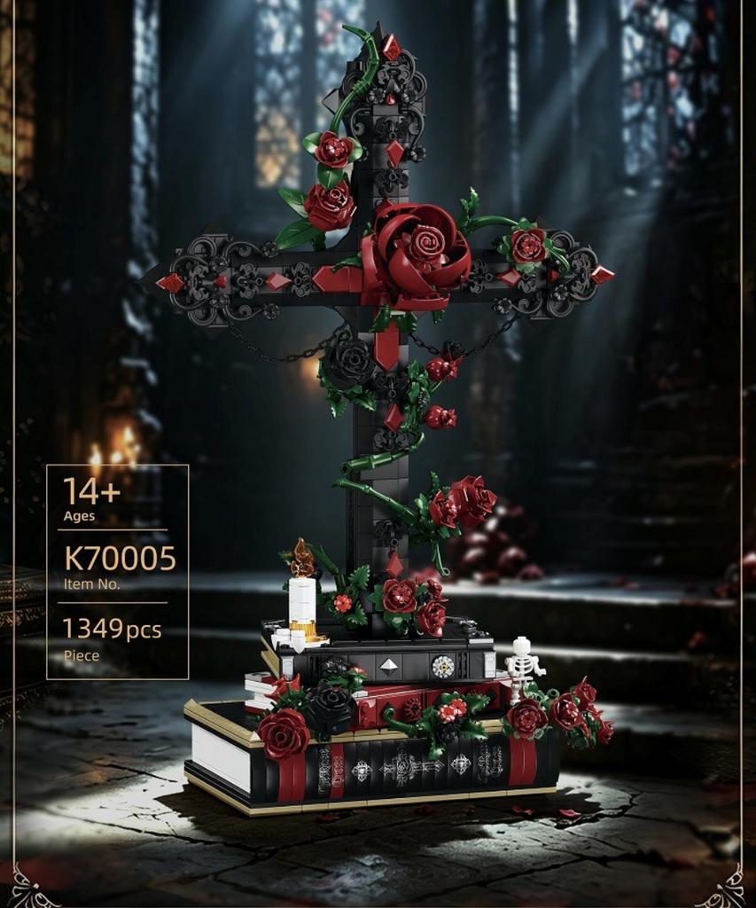 MOC Gothic Skeleton Hourglass Black Spine Sword Lost Rhyme Building Blocks Set Chord Special Dark Rose Toy Special Holiday Gifts