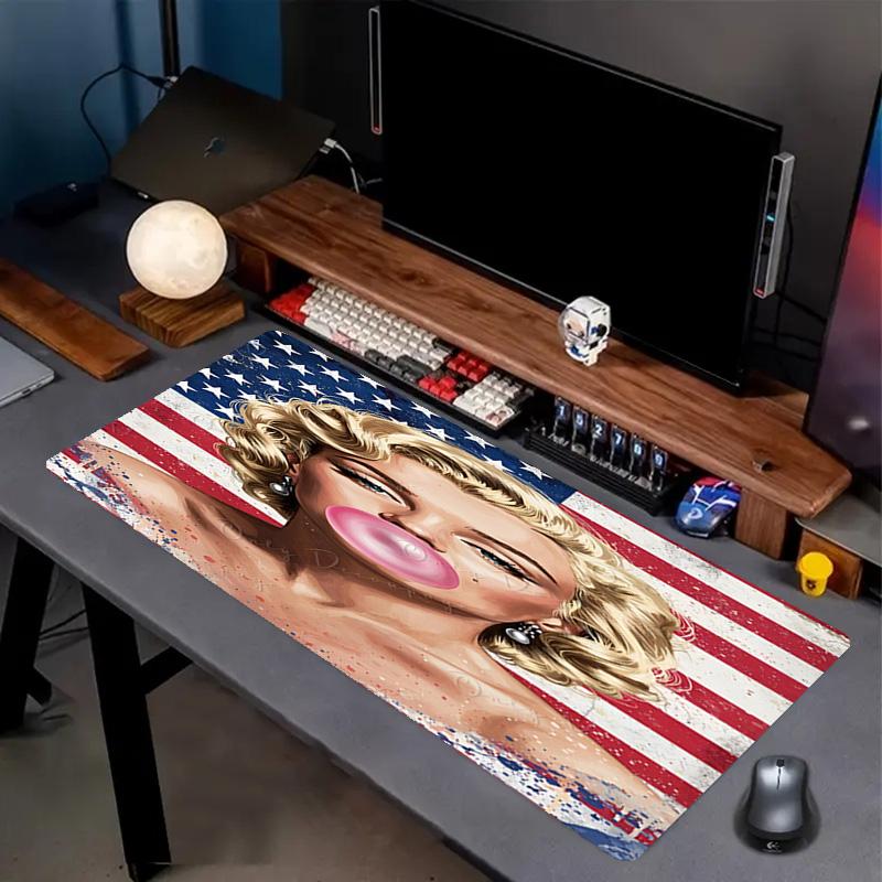 Marilyn Monroe Print Mouse Pad, Anti‑Slip Desktop Keyboard Mat, for PC Laptop Gaming Working Daily Use, Cool Festival Surprise Gift